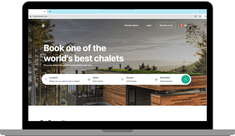 Screenshot of the Chalet-Retreat: Luxury Vacation Rental Platform project